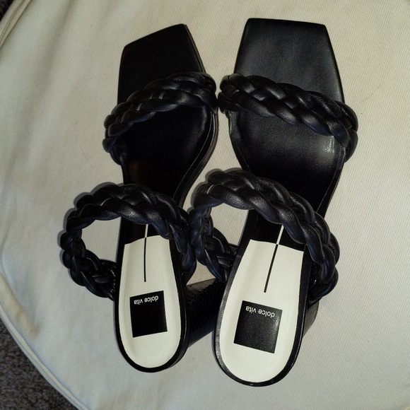 DOLCE VITA  women's Black Braided Paily Heeled Sandal size 11 NEW - Picture 2 of 5